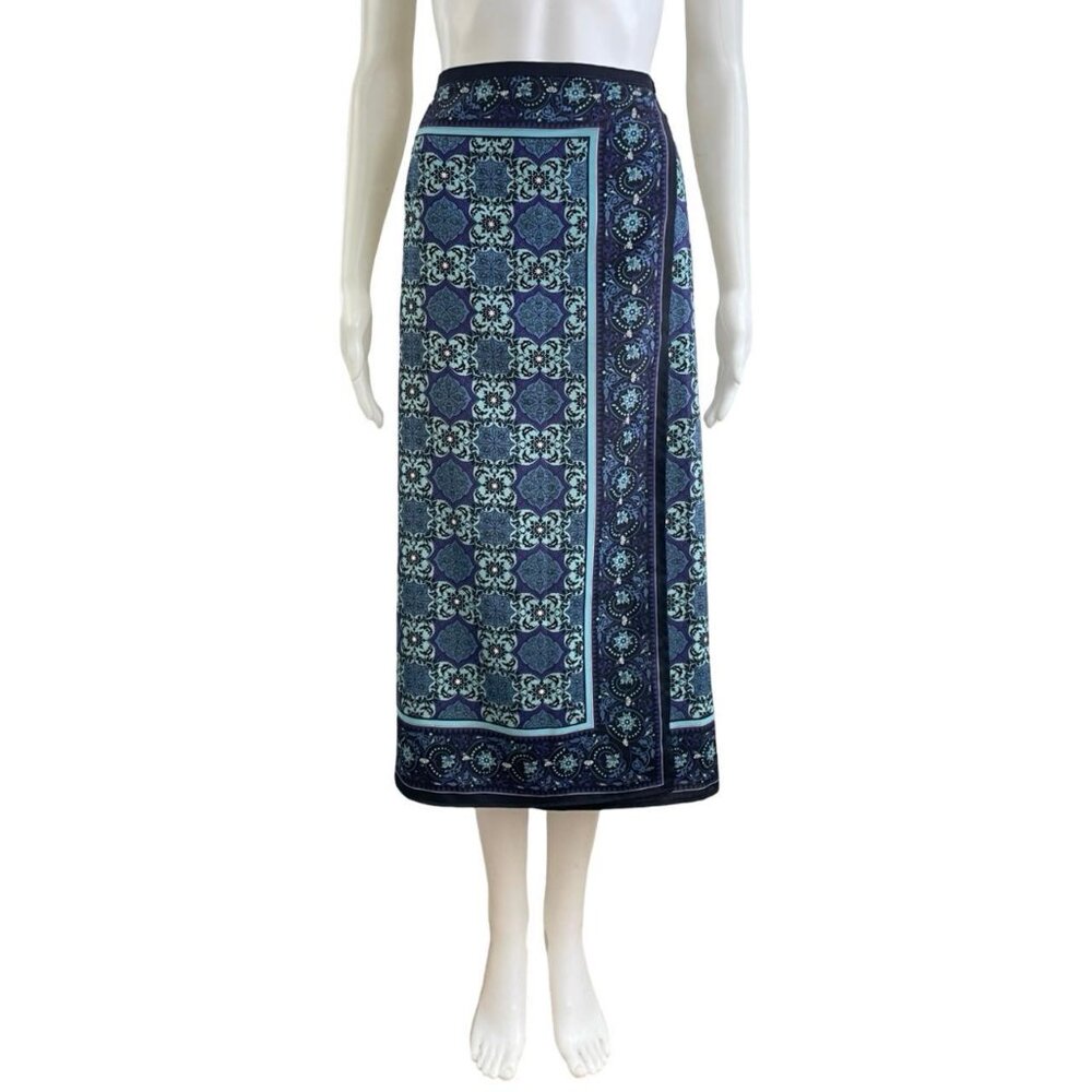 Vintage Floral Damask Skirt Size XL/1X 33-36" Waist 1990s Straight Cut Midi - Picture 6 of 6